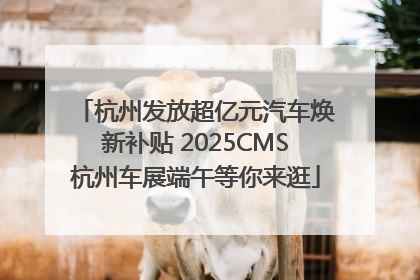 杭州发放超亿元汽车焕新补贴 2025CMS杭州车展端午等你来逛