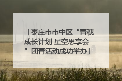 枣庄市市中区“青穗成长计划 星空思享会”团青活动成功举办