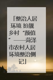 整治人居环境 扮靓乡村“颜值”——菏泽市农村人居环境整治侧记