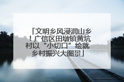 文明乡风浸润山乡！广信区田墩镇黄坑村以“小切口”绘就乡村振兴大图景