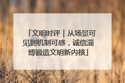 文明时评｜从场景可见到机制可感，诚信淄博锻造文明新内核