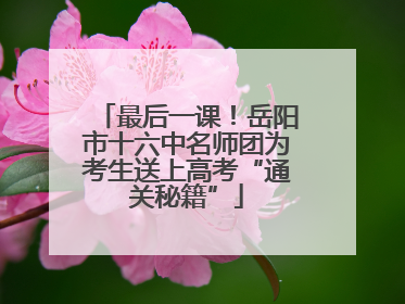 最后一课！岳阳市十六中名师团为考生送上高考“通关秘籍”