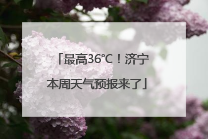 最高36℃！济宁本周天气预报来了