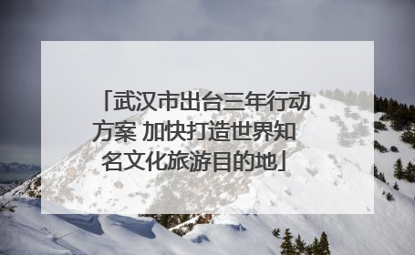 武汉市出台三年行动方案 加快打造世界知名文化旅游目的地