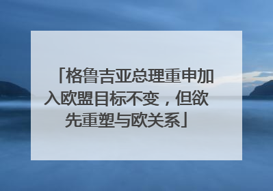 格鲁吉亚总理重申加入欧盟目标不变，但欲先重塑与欧关系