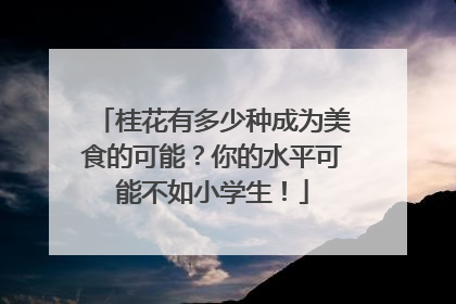 桂花有多少种成为美食的可能？你的水平可能不如小学生！