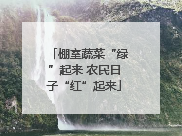 棚室蔬菜“绿”起来 农民日子“红”起来