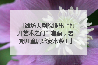 潍坊大剧院推出“打开艺术之门”套票，暑期儿童剧盛宴来袭！