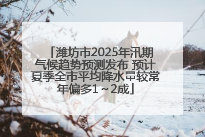潍坊市2025年汛期气候趋势预测发布 预计夏季全市平均降水量较常年偏多1～2成