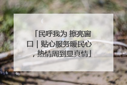 民呼我为 擦亮窗口｜贴心服务暖民心，热情周到显真情