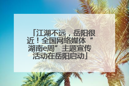 江湖不远，岳阳很近！全国网络媒体“湖南e周”主题宣传活动在岳阳启动