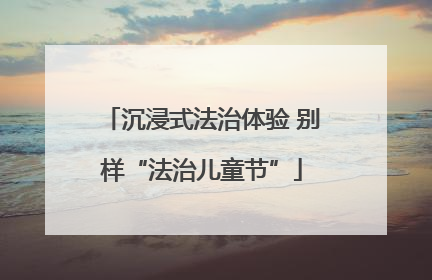沉浸式法治体验 别样“法治儿童节”