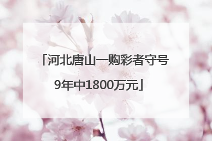 河北唐山一购彩者守号9年中1800万元