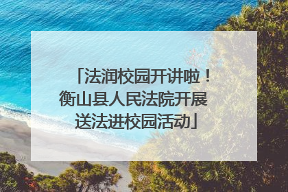 法润校园开讲啦！衡山县人民法院开展 送法进校园活动