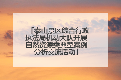 泰山景区综合行政执法局机动大队开展自然资源类典型案例分析交流活动