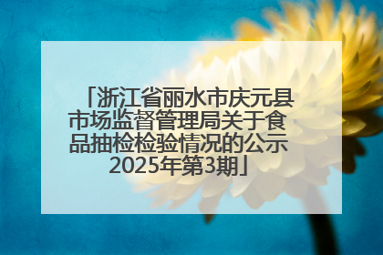 浙江省丽水市庆元县市场监督管理局关于食品抽检检验情况的公示2025年第3期