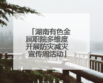 湖南有色金属职院多维度开展防灾减灾宣传周活动