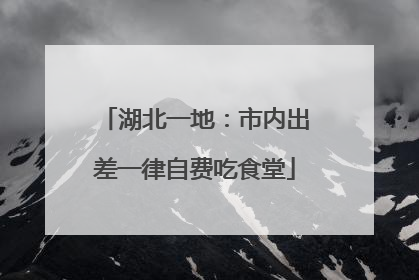 湖北一地：市内出差一律自费吃食堂
