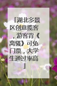 湖北多景区创意揽客，游客背《离骚》可免门票，大学生通过率高
