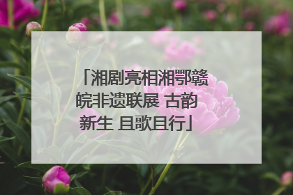 湘剧亮相湘鄂赣皖非遗联展 古韵新生 且歌且行