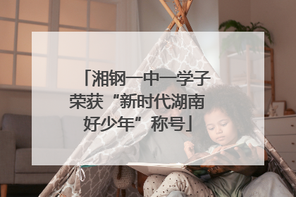 湘钢一中一学子荣获“新时代湖南好少年”称号