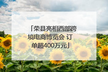 荣县亮相西部跨境电商博览会 订单超400万元