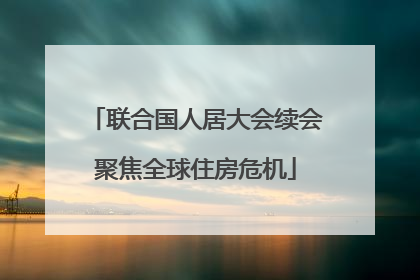 联合国人居大会续会聚焦全球住房危机