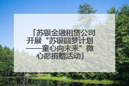 苏银金融租赁公司开展“苏银圆梦计划——童心向未来”微心愿捐赠活动