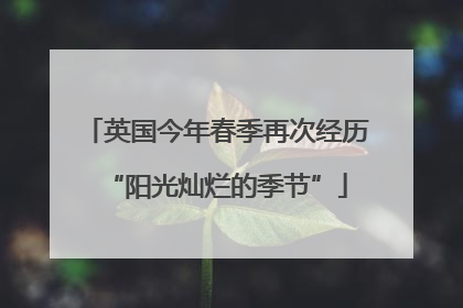 英国今年春季再次经历“阳光灿烂的季节”
