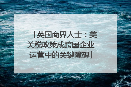 英国商界人士：美关税政策成跨国企业运营中的关键障碍
