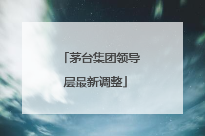 茅台集团领导层最新调整