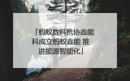 蚂蚁数科携协鑫能科成立蚂蚁鑫能 推进能源智能化