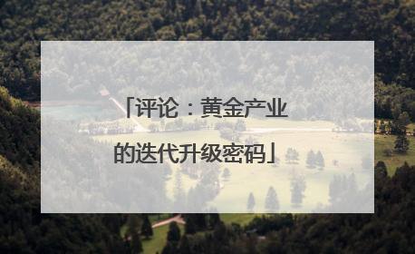 评论：黄金产业的迭代升级密码