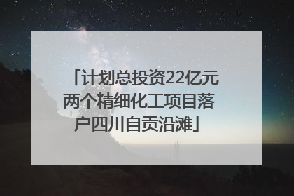 计划总投资22亿元 两个精细化工项目落户四川自贡沿滩