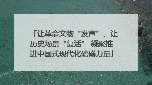 让革命文物“发声”、让历史场景“复活” 凝聚推进中国式现代化磅礴力量