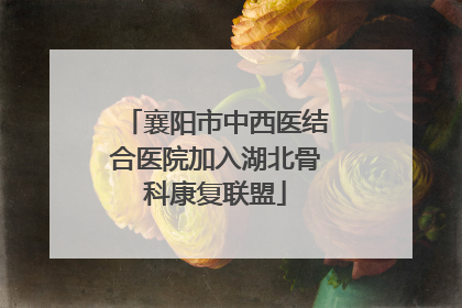 襄阳市中西医结合医院加入湖北骨科康复联盟