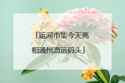 运河市集今天亮相通州漕运码头