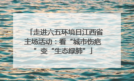 走进六五环境日江西省主场活动：看“城市伤疤”变“生态绿肺”