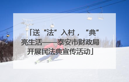 送“法”入村，“典”亮生活——泰安市财政局开展民法典宣传活动