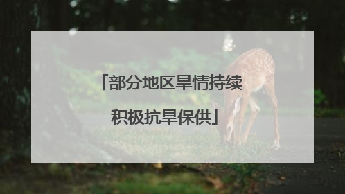 部分地区旱情持续 积极抗旱保供