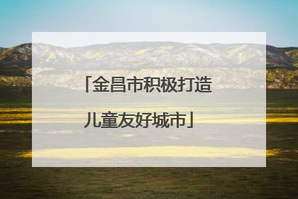 金昌市积极打造儿童友好城市
