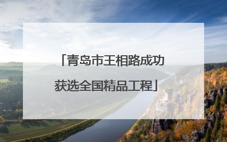 青岛市王相路成功获选全国精品工程