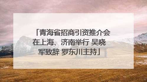 青海省招商引资推介会在上海、济南举行 吴晓军致辞 罗东川主持