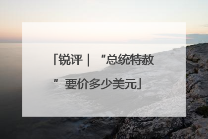 锐评｜“总统特赦”要价多少美元