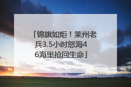 锦旗如炬！莱州老兵3.5小时怒海46海里抢回生命