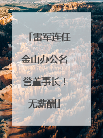 雷军连任金山办公名誉董事长！无薪酬