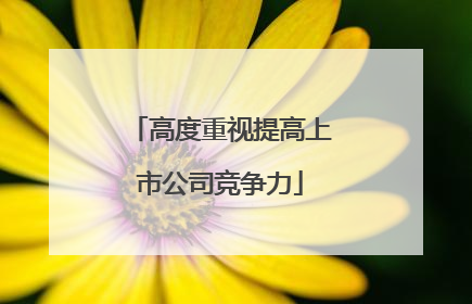 高度重视提高上市公司竞争力