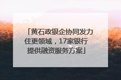 黄石政银企协同发力住更领域，17家银行提供融资服务方案