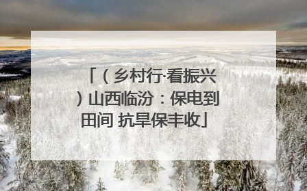 （乡村行·看振兴）山西临汾：保电到田间 抗旱保丰收