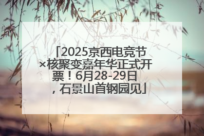 2025京西电竞节×核聚变嘉年华正式开票！6月28-29日，石景山首钢园见